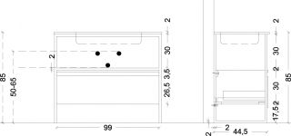 Ящик под консоль Armadi Art Loft 100см белый 894-100-W